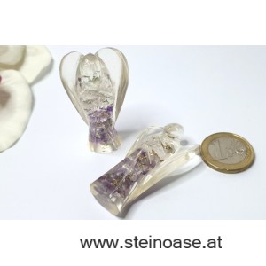 Orgon Edelstein Engel Amethyst & Bergkristall, 50mm